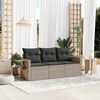 vidaXL Garden Sofa Set Light grey Poly Rattan Medium Foldable