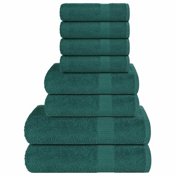 vidaXL Towel Set Green 100% Cotton Guest, Hand, and Shower Guest Towel