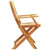vidaXL Garden Chair Set of 2 Beige Solid Acacia Wood, Polypropylene
