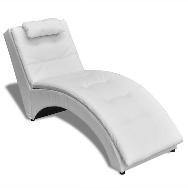vidaXL Lounge White Synthetic leather 59.1 x 21.7 x 28.3 in Durable
