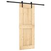 vidaXL Sliding Door with Hardware Set 31.5x82.7" Solid Wood Pine