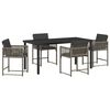 vidaXL Garden Dining Set 5 pcs Gray poly rattan