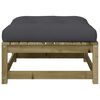 vidaXL Patio Footstool with Cushion Impregnated Wood Pine