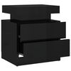 vidaXL Bedside Cabinet High gloss black Engineered wood Medium
