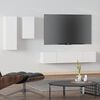 vidaXL TV Cabinet Set Set of 4 White Engineered Wood Large