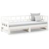 vidaXL Day Bed White Solid pine wood 2x