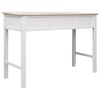vidaXL Console Table Natural Color and White Poplar Wood and Paulownia Wood