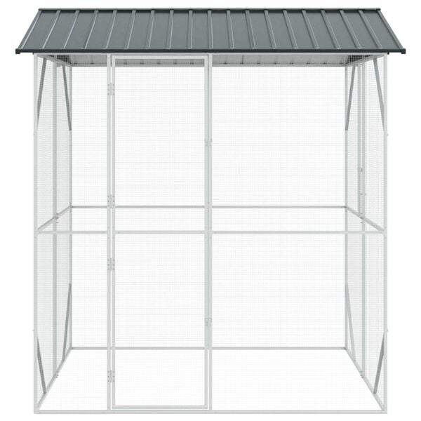 vidaXL Bird Cage Anthracite 84.65 x 81.89 x 97.24 in Galvanised Steel