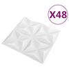 vidaXL 3D Wall Panels 48 pcs 19.7"x19.7" Origami White 129.2 ft&sup2;