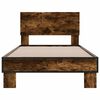 vidaXL Bed Frame Smoked Oak Engineered wood, metal 35.4 x 74.8 in