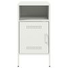 vidaXL Bedside Cabinet White Cold-rolled steel Compact Adjustable Feet