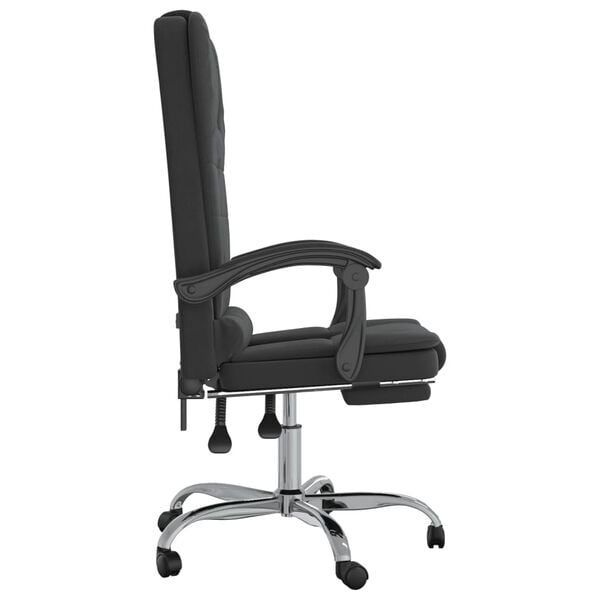 vidaXL Massage Office Chair Black Velvet, Metal, Plywood Medium