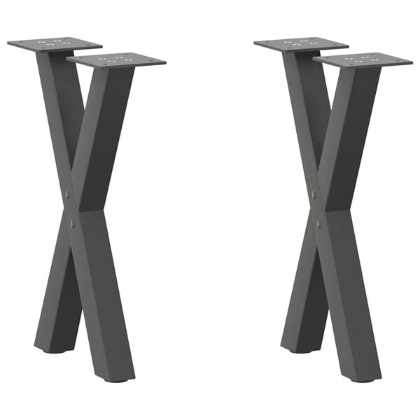 vidaXL Coffee Table Leg Set of 2 Anthracite Powder-coated steel Medium