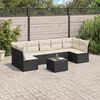 vidaXL Garden Sofa Set Black, Cream PE rattan Large Adjustable Feet