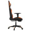 vidaXL Gaming Chair with Footrest Black and Orange Faux Leather