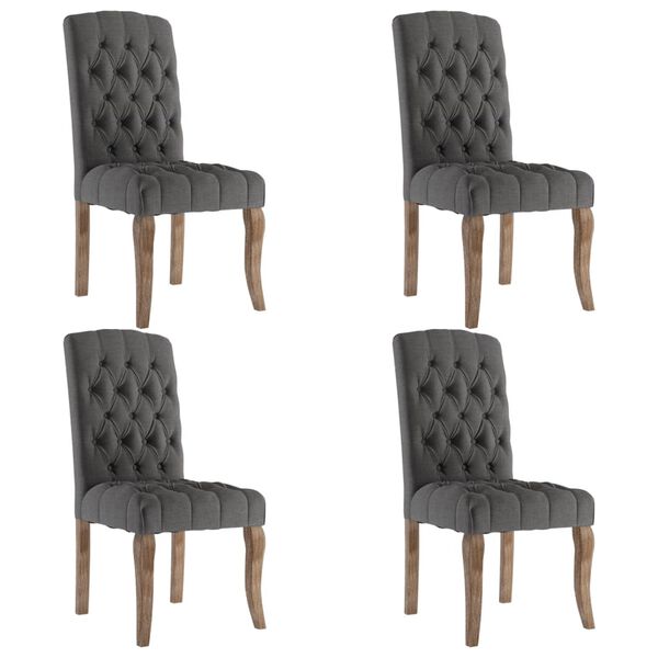 vidaXL Dining Chair Set of 4 Grey