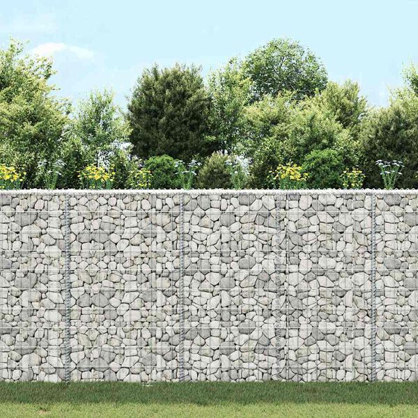 vidaXL Gabion Raised Bed Silver Galvanized Steel 39.4 x 7.9 x 39.4 in