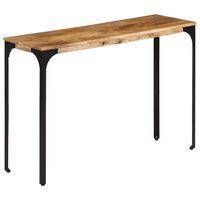 vidaXL Console Table Brown 43.3"x13.8"x29.9" Solid Wood Mango and Iron