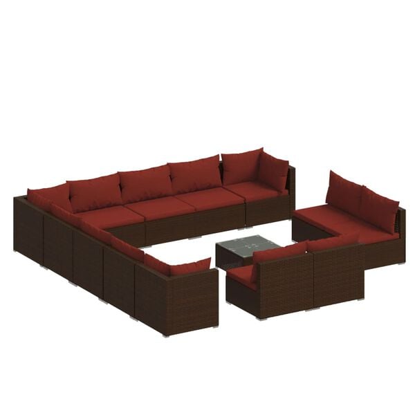 vidaXL Garden Lounge Set Brown, Cinnamon Red