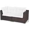 vidaXL Lounge Set Brown Powder-coated steel Medium Modular