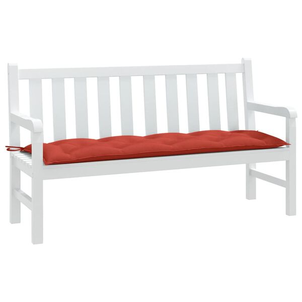 vidaXL Garden Bench Cushion Melange Red 100% Polyester 59 x 19.7 x 2.8 in