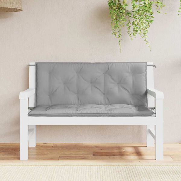 vidaXL Garden Bench Cushion Set of 2 Gray Oxford fabric (100% polyester)