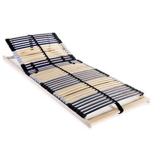 vidaXL Bed Base Natural Wood Beech Wood Frame and Birch Slats Single