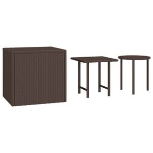 vidaXL Brown 3 PE rattan, powder-coated steel