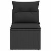 vidaXL Garden Sofa Black PE Rattan Single Removable Covers