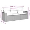 vidaXL Garden Sofa Set Grey PE rattan, powder-coated steel Medium