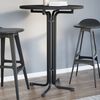 vidaXL Dining Table Black Engineered Wood and Powder-Coated Steel Compact