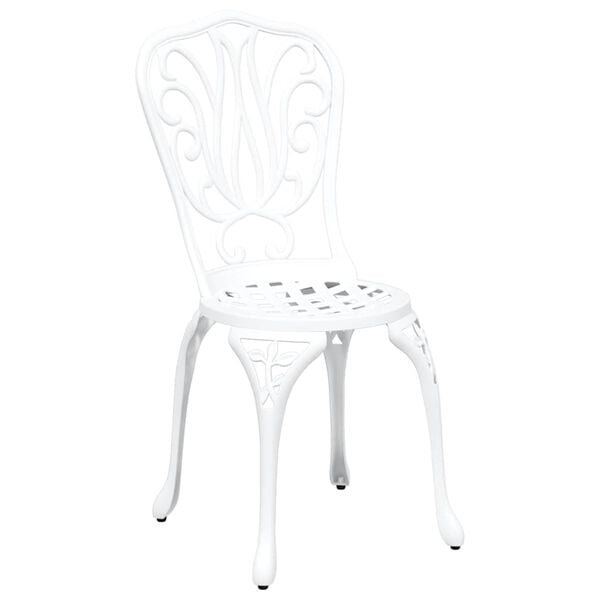 vidaXL Garden Bistro Set 3 pcs White Aluminium