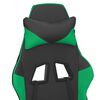 vidaXL Gaming Chair Black and Green Faux Leather Medium