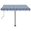 vidaXL Retractable Awning Blue and white