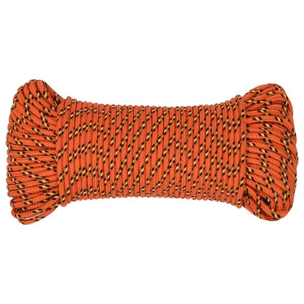 vidaXL Boat Rope Orange 0.12 " 82.0 ' Polypropylene