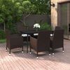 vidaXL Garden Dining Set Brown PE rattan, steel, glass Large Seats Many