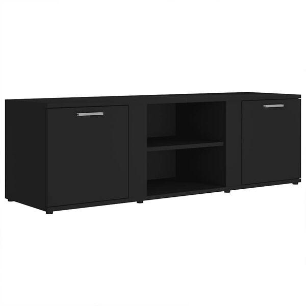 vidaXL TV Cabinet Black Engineered wood 47.2 x 13.4 x 14.6 in TV Cabinet