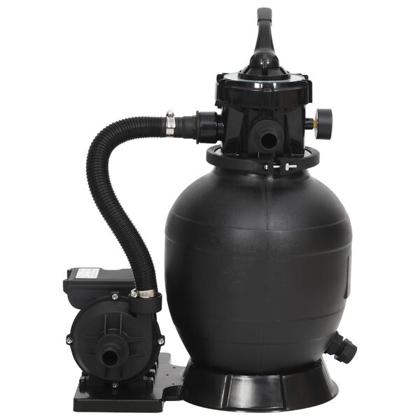 vidaXL Sand Filter Black Steel, PE, ABS Medium Durable Sand Filter