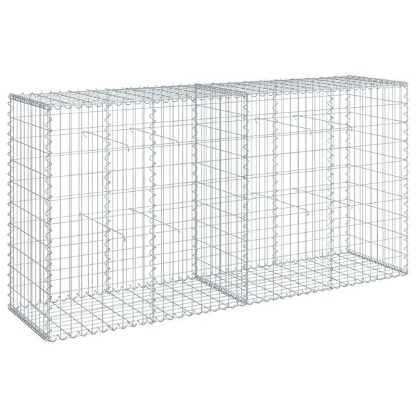 vidaXL Gabion Basket Silver Galvanized Iron 78.7x19.7x39.4 in