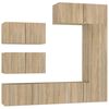vidaXL TV Cabinet Set Set of 6 Sonoma oak Engineered wood Medium