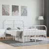 vidaXL Bed Frame White Powder-Coated Steel 47.2x74.8 in Bed Frame