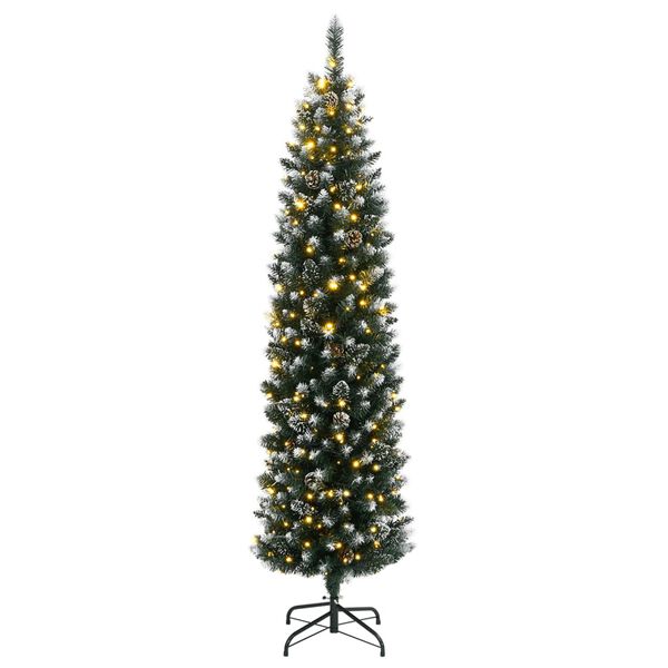 vidaXL Artificial Christmas Tree Green PVC 70.9 in Decorative Inlays
