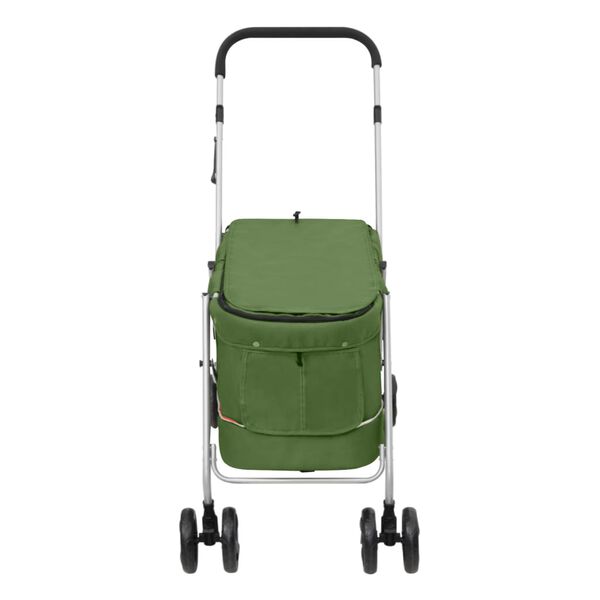 vidaXL Dog Stroller Green Linen fabric 39.4 x 19.3 x 37.8 in Foldable