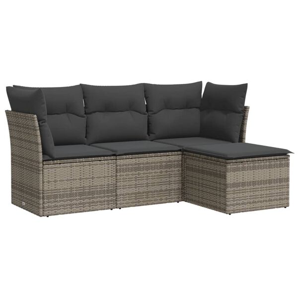 vidaXL Garden Sofa Set Grey, Dark grey