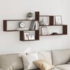vidaXL Wall Shelf Brown Oak 65.9x7.1x26.8" Engineered Wood