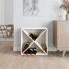 vidaXL Wine Cabinet White 24.4x9.8x24.4" Solid Wood Pine