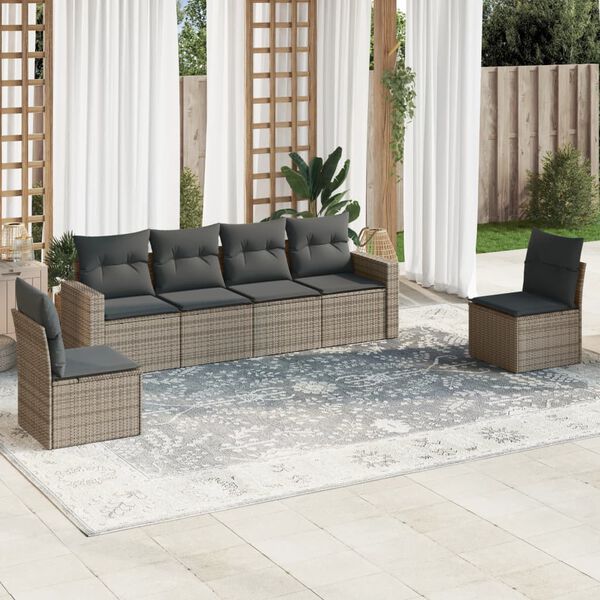 vidaXL Garden Sofa Set Grey, Dark Grey