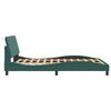 vidaXL Bed Frame Dark Green Velvet, Metal, Solid Pine Wood, Plywood Full