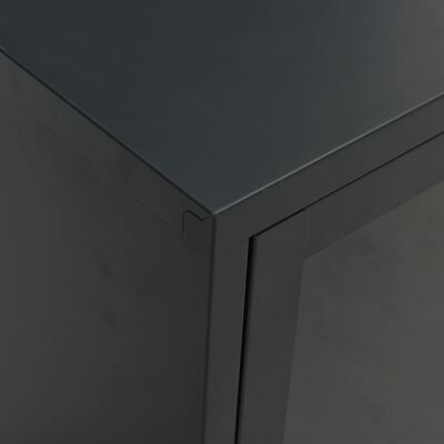 vidaXL TV Stand Black 41.3"x13.8"x20.5" Steel and Glass