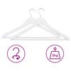 vidaXL Hanger Set of 20 White Hardwood, Metal Standard Non-slip